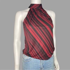 Y2K‎ Express 90’s Red and Black Halter Sleeveless Blouse